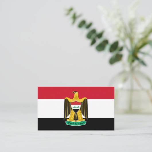 Iraakse vlag & wapen, Vlag van Irak Visitekaartje (Staand voorkant)