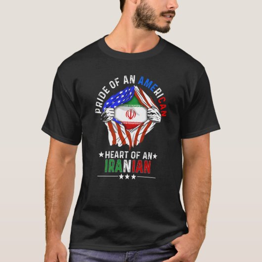 Iraans Amerikaans-Amerikaans Pride Buitenlandse La T-shirt (Voorkant)