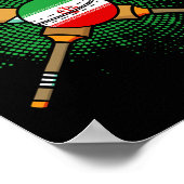 Iraans cricketracket en Ll vlag van Iran  Poster (Hoek)