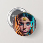 Iraans Perzisch meisje Ronde Button 5,7 Cm (Voorkant /achterkant)