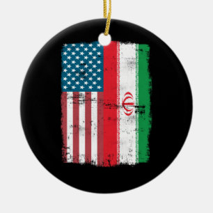 Iraanse Amerikaanse vlag - IRANIAN ROOTS Keramisch Ornament