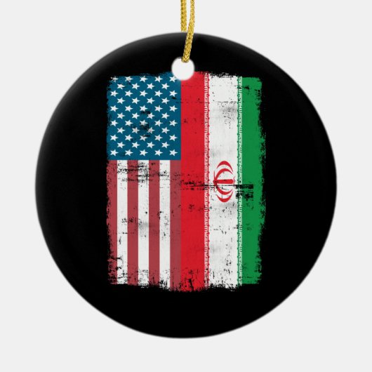Iraanse Amerikaanse vlag - IRANIAN ROOTS Keramisch Ornament (Voorkant)