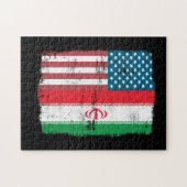 Iraanse Amerikaanse vlag - IRANIAN ROOTS Legpuzzel (Horizontaal)