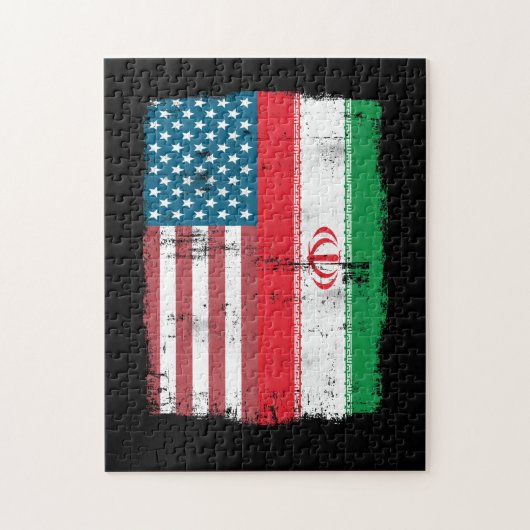Iraanse Amerikaanse vlag - IRANIAN ROOTS Legpuzzel (Verticaal)