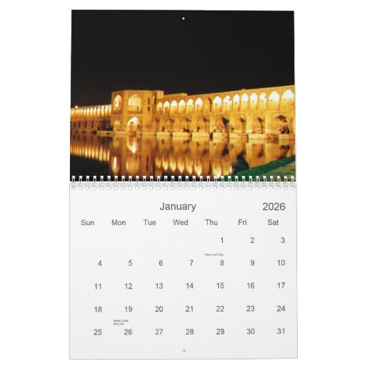 Iraanse architectuur kalender (Jan 2026)