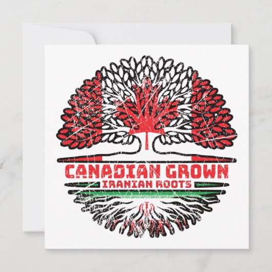 Iraanse Canadese Canada Tree Roots Flag Kaart (Voorkant)