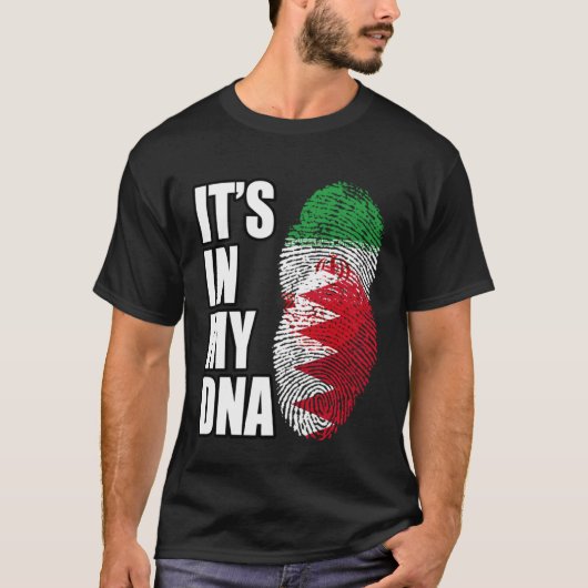 Iraanse en Bahreinse mix DNA-vlag erfgoed T-shirt (Voorkant)