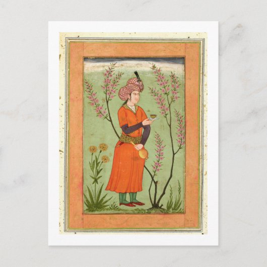 Iraanse figuur met een beker en een erlenmeyer, c briefkaart (Voorkant)