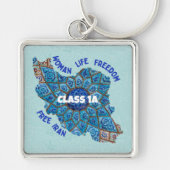 Iraanse kerstcadeaus in bulk voor studenten blauw sleutelhanger (Voorkant)