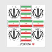 Iraanse nationale symbolen/embleem en vlag sticker (Vel)