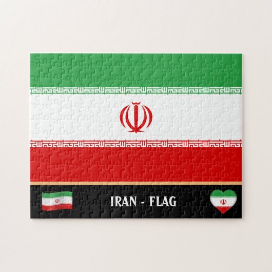 Iraanse vlag & Iraans land / Iran Legpuzzel (Horizontaal)