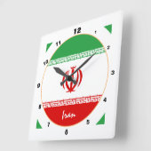 Iraanse vlag, Iran patriottisch thuis / ontwerp Vierkante Klok (Hoek)