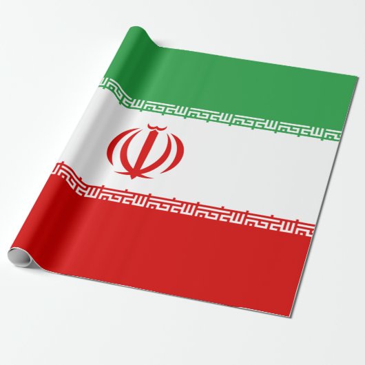 Iraanse vlag (Iran) (Perzisch) Cadeaupapier (Uitgerold)