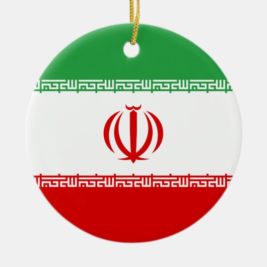 Iraanse vlag (Iran) (Perzisch) Keramisch Ornament (Voorkant)