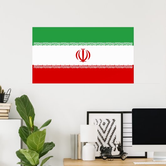 Iraanse vlag (Iran) (Perzisch) Poster (Thuiskantoor)