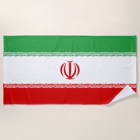Iraanse vlag (Iran) (Perzisch) Strandlaken (Voorkant)