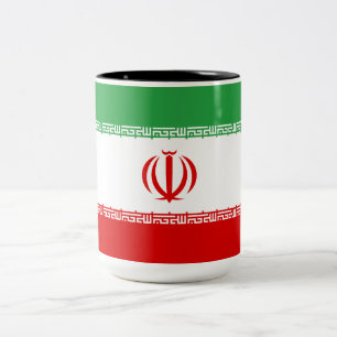 Iraanse vlag (Iran) (Perzisch) Tweekleurige Koffiemok