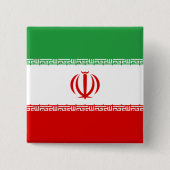 Iraanse vlag (Iran) (Perzisch) Vierkante Button 5,1 Cm (Voorkant)