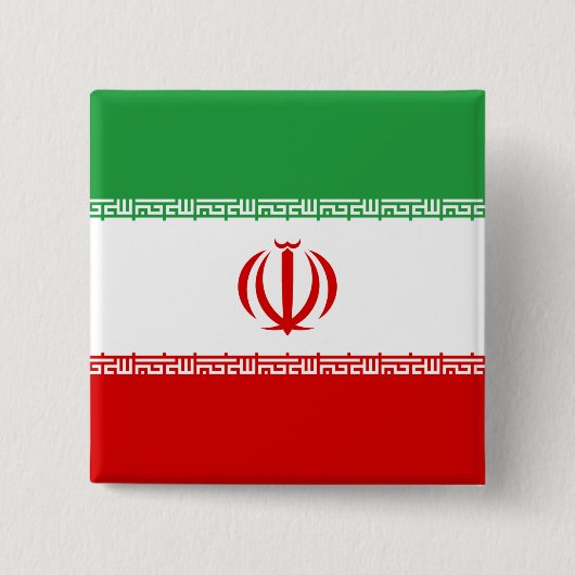 Iraanse vlag (Iran) (Perzisch) Vierkante Button 5,1 Cm (Voorkant)