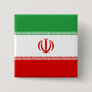 Iraanse vlag (Iran) (Perzisch) Vierkante Button 5,1 Cm