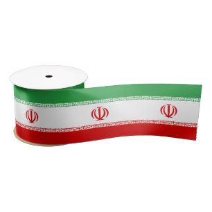 Iraanse vlag & Iran reizen, vakantie/sport Satijnen Lint