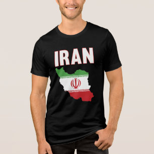Iraanse vlag kaart Iraanse trots Tri-Blend Shirt