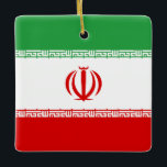 Iraanse vlag keramisch ornament<br><div class="desc">wereldwijde vlaggenproducten - Je kunt je eigen tekst toevoegen.</div>