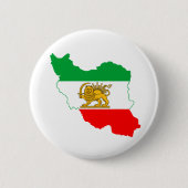 Iraanse vlag met Lion Logo Ronde Button 5,7 Cm (Voorkant)