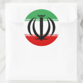 Iraanse vlag & Nationaal embleem, Vlag van Iran Ronde Sticker (Tas)