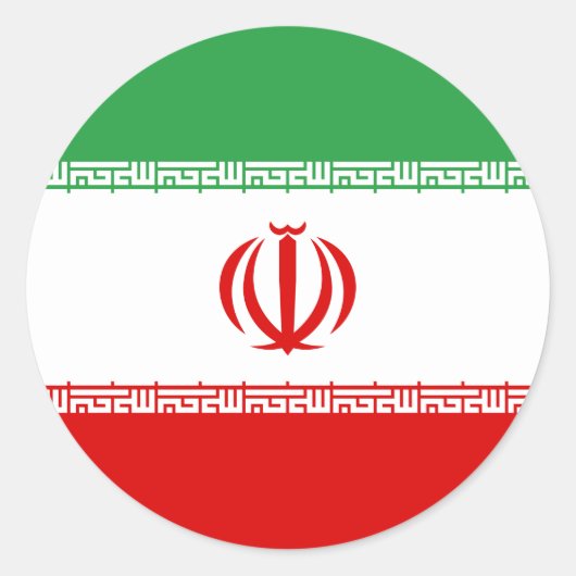 Iraanse vlag ronde sticker (Voorkant)