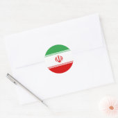 Iraanse vlag ronde sticker (Envelop)
