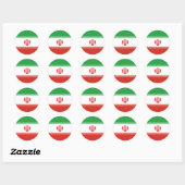 Iraanse vlag ronde sticker (Vel)