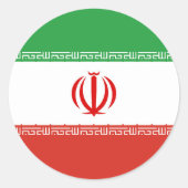 Iraanse vlag ronde sticker (Voorkant)