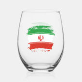 Iraanse vlag wijnglas zonder voet (Voorkant)