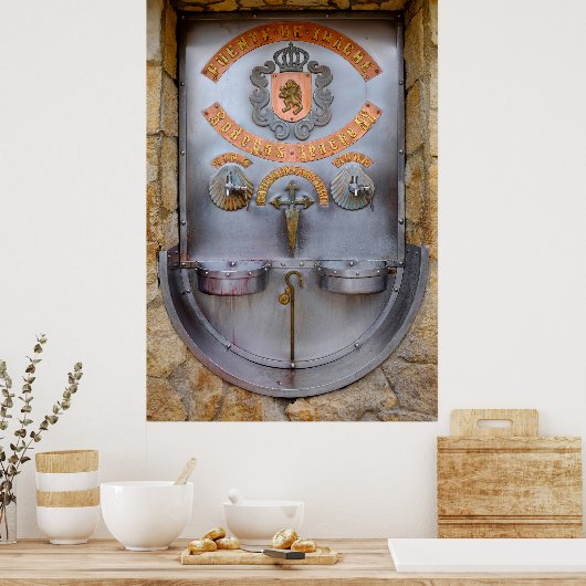 Irache Wijnfontein Poster (Keuken)