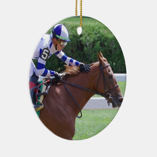 Irad Ortiz Winning with Irish Danzing Keramisch Ornament (Rechts)