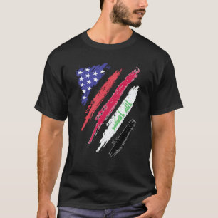 Irak-Amerikaanse Patriottisch Geteeld Hart Vlag St T-shirt