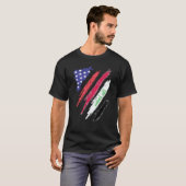 Irak-Amerikaanse Patriottisch Geteeld Hart Vlag St T-shirt (Voorkant volledig)