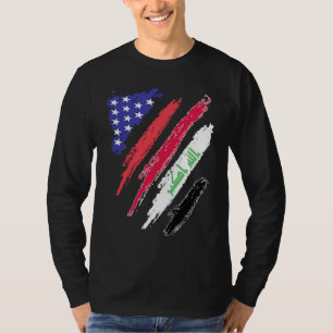 Irak-Amerikaanse Patriottisch Geteeld Hart Vlag St T-shirt