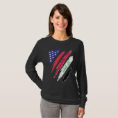 Irak-Amerikaanse Patriottisch Geteeld Hart Vlag St T-shirt (Voorkant volledig)