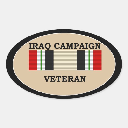 Irak Campagne Veteraan Sticker. Ovale Sticker (Voorkant)