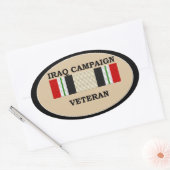 Irak Campagne Veteraan Sticker. Ovale Sticker (Envelop)