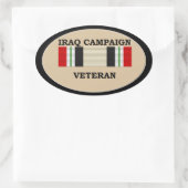 Irak Campagne Veteraan Sticker. Ovale Sticker (Tas)