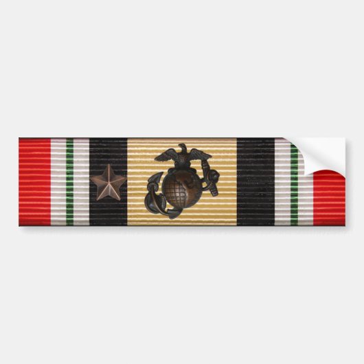 Irak Campaign Medal Ribbon FMFCO & Star Bumpersticker (Voorkant)