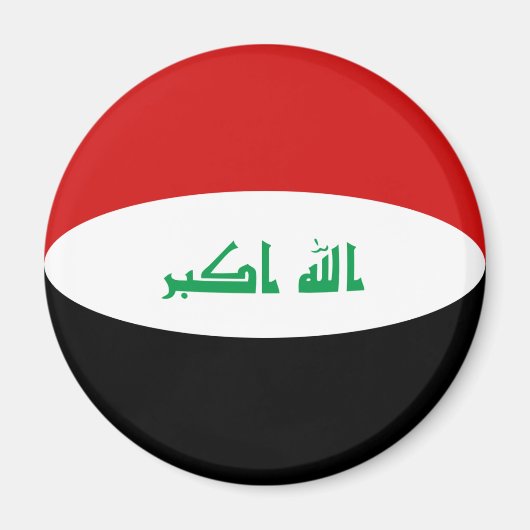 Irak Fisheye Vlag Magneet (Voorkant)