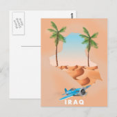 Irak geïllustreerde reisposterprint. briefkaart (Voorkant / Achterkant)