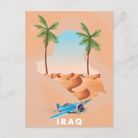 Irak geïllustreerde reisposterprint. briefkaart (Voorkant)