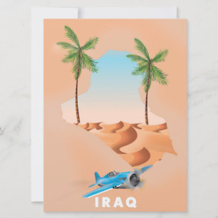Irak geïllustreerde reisposterprint. kaart