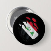 Irak Gescheurde Vlag Ronde Button 7,6 Cm (Voorkant /achterkant)