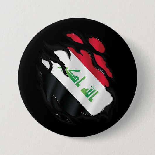 Irak Gescheurde Vlag Ronde Button 7,6 Cm (Voorkant)